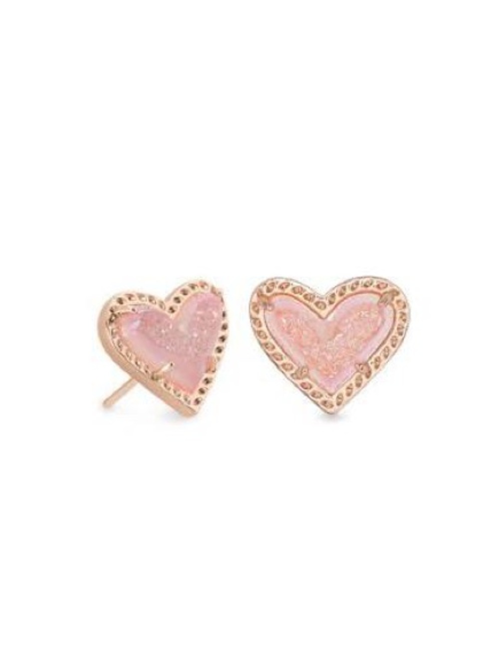 Sterling Silver Hoop Earrings with Pink Heart Gemstone Drop